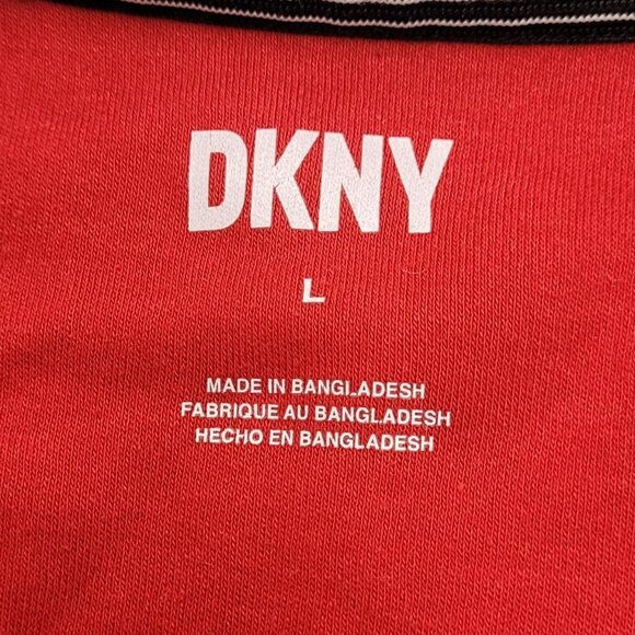 DKNY Red Crew Neck T-Shirt Size L - Picture 4 of 5
